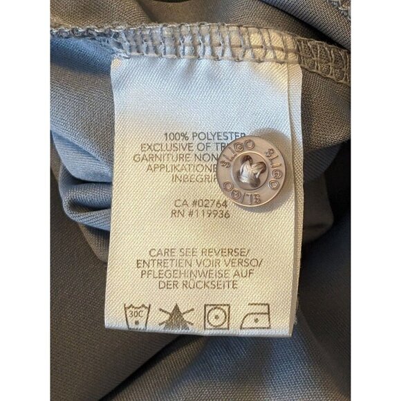 Sligo Golf Shirt Short Sleeve Polo Mens Med Gray White Ocean Micro Print Summer - Picture 7 of 8